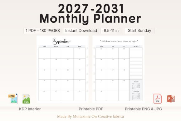 Download 2027–2031 Monthly Planner Printable - Premium Resources