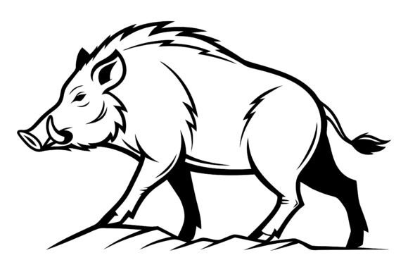 Download Pig Silhouette Outline Black Vector Art - Silhouette outline Collection